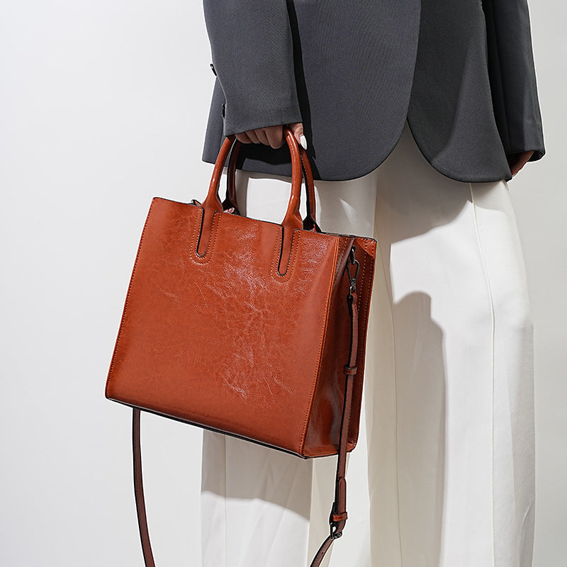 Women's Fashion Genuine Leather Commute Large Capacity Bags