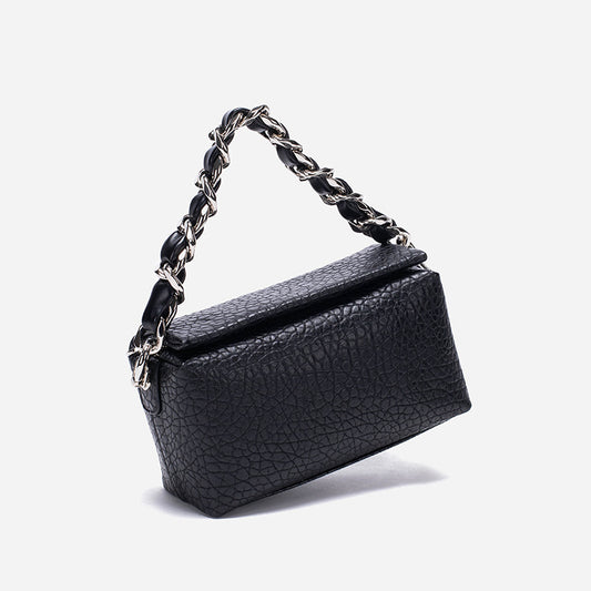 Women's Trendy Box Chain Lychee Pattern Temperament Crossbody Bags