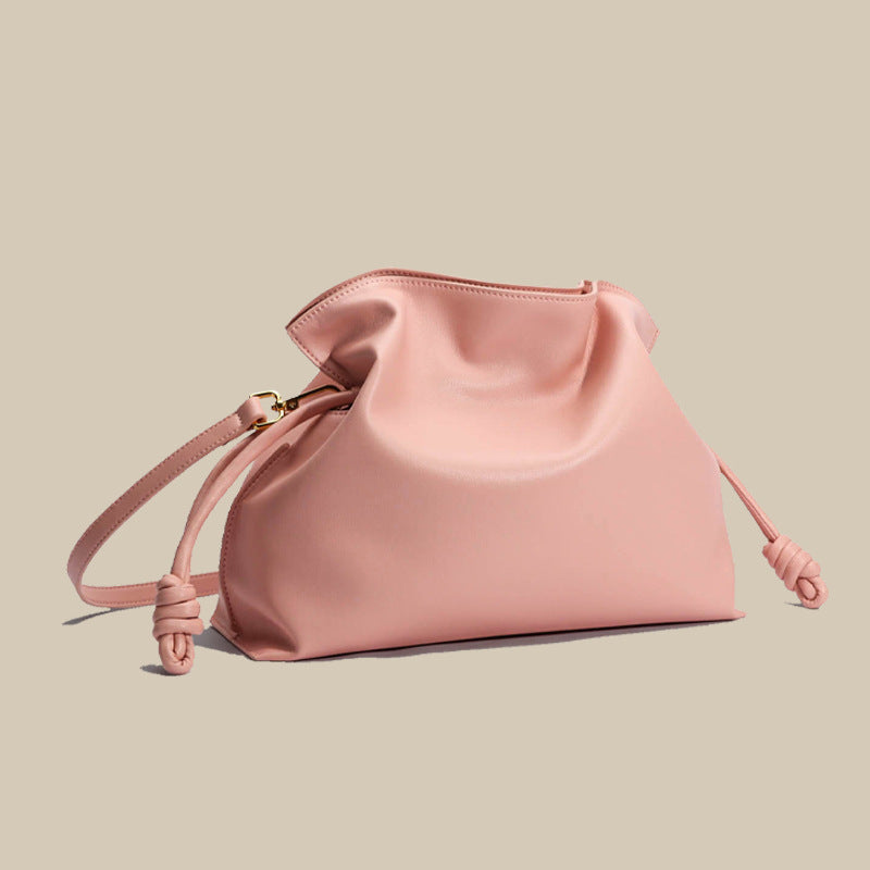 Women's Genuine Leather Lucky Medium Drawstring Versatile Crossbody Bags