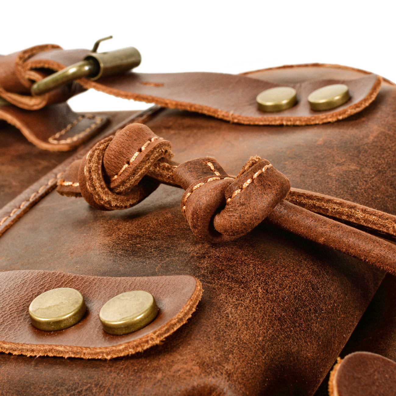 Men's Genuine Leather Leisure Large Capacity Hiking Backpacks