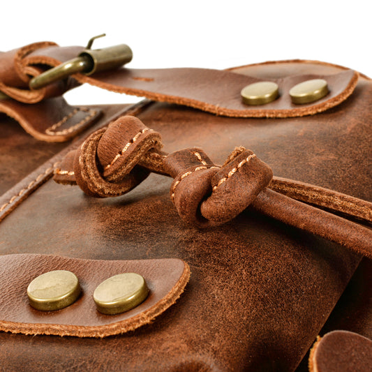 Men's Genuine Leather Leisure Large Capacity Hiking Backpacks