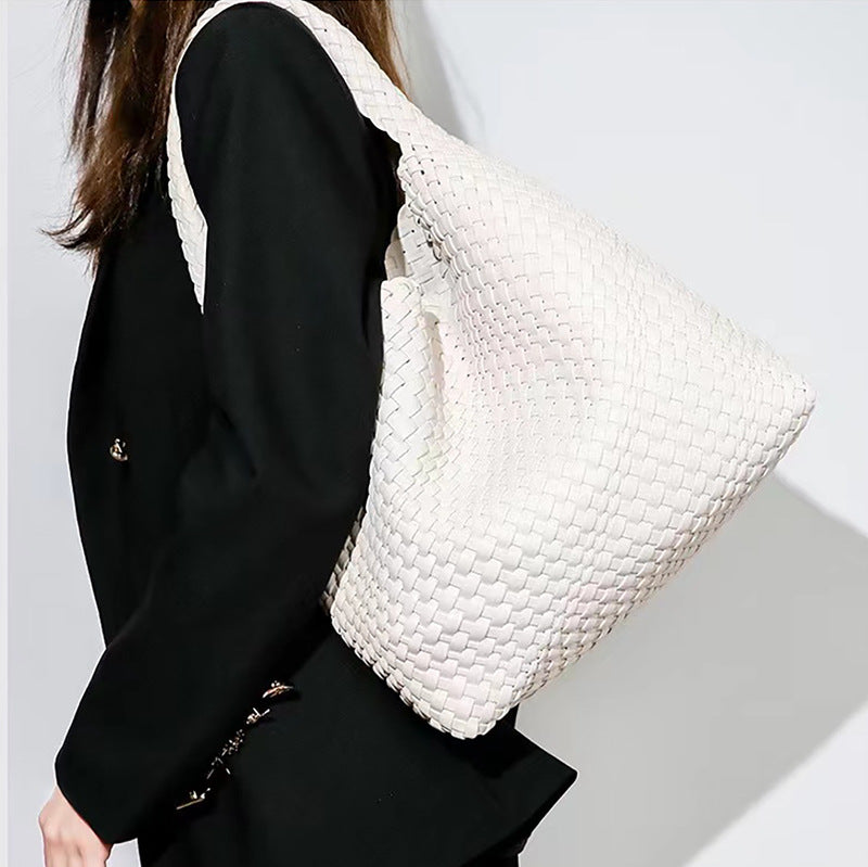 Women's Fashion Design Woven Large Capacity Son Handbags