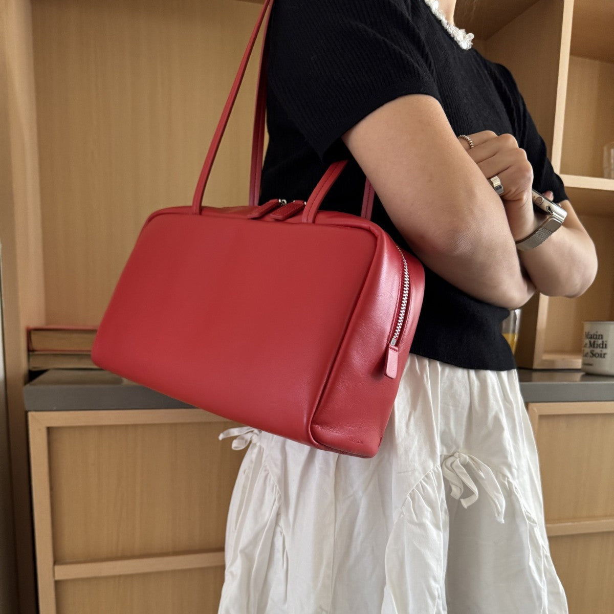 Women's Bowling Cowhide Leather Commute Large Bags