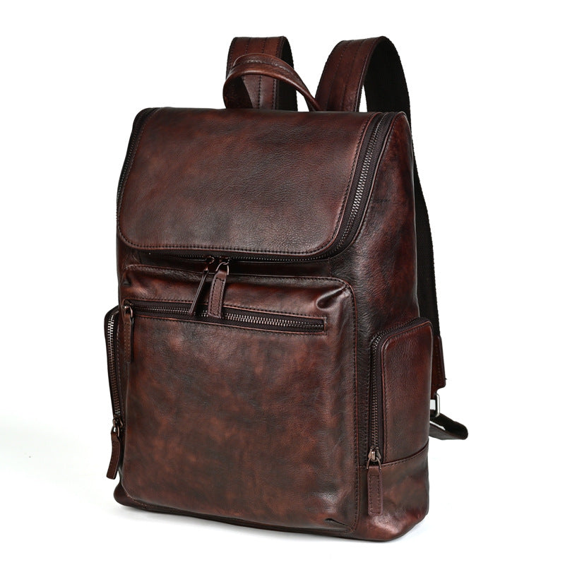 Women's & Men's & Retro Style Vegetable Tanning Cowhide Backpacks