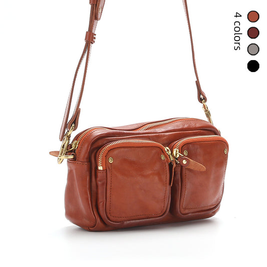 Commuter Neutral Vintage Leather Message Motorcycle Crossbody Bags
