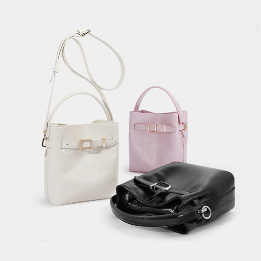 Women's High-grade Spring Oil Wax Design Crossbody Bags