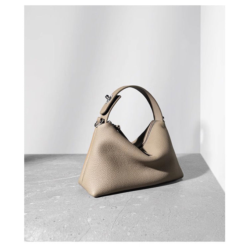 Women's Layer Cowhide Lunch Box Fashion Soft Bags