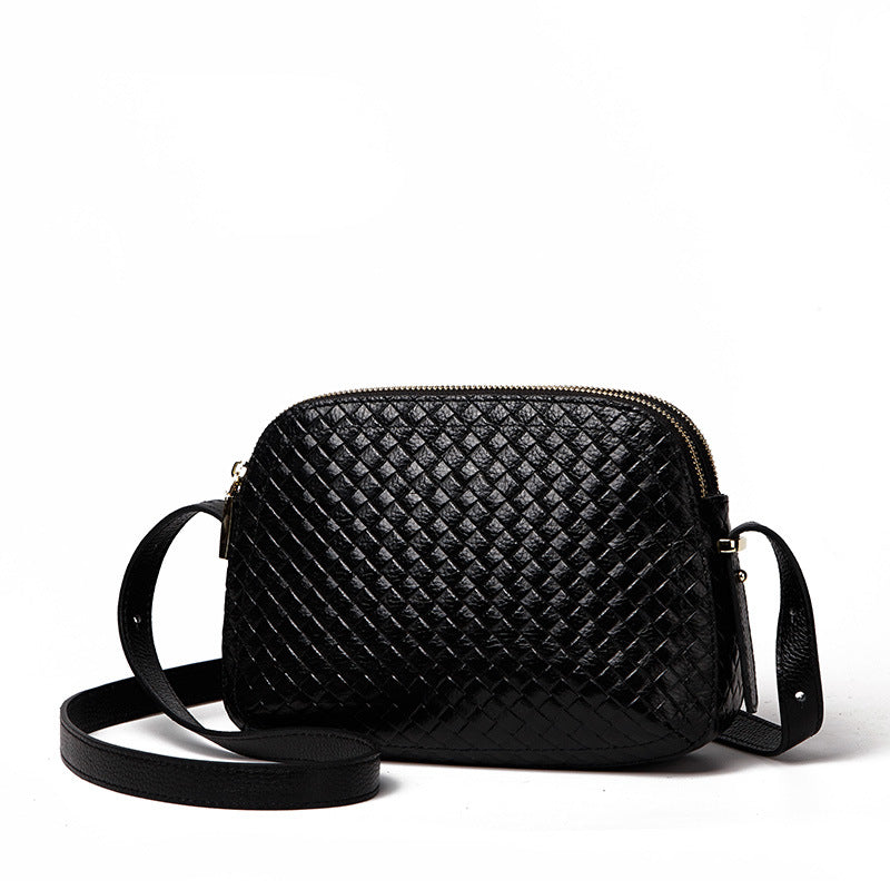 Women's Authentic Leather Weave Fashion Cattlehide Mom Bags