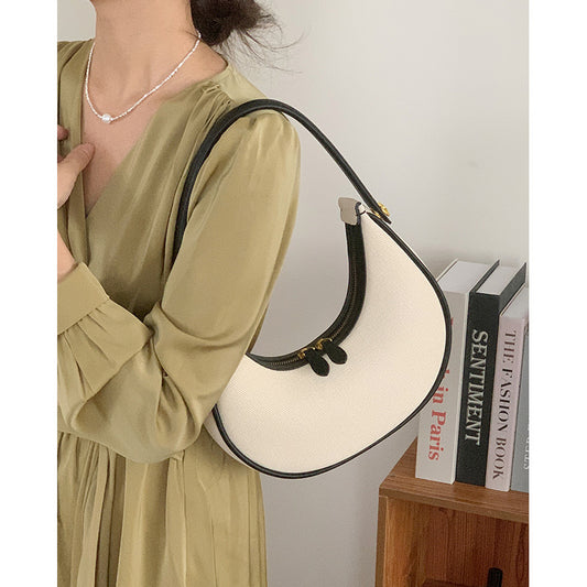 Women's Design Cloth Pattern Cowhide Underarm Selenodont Armpit Bags