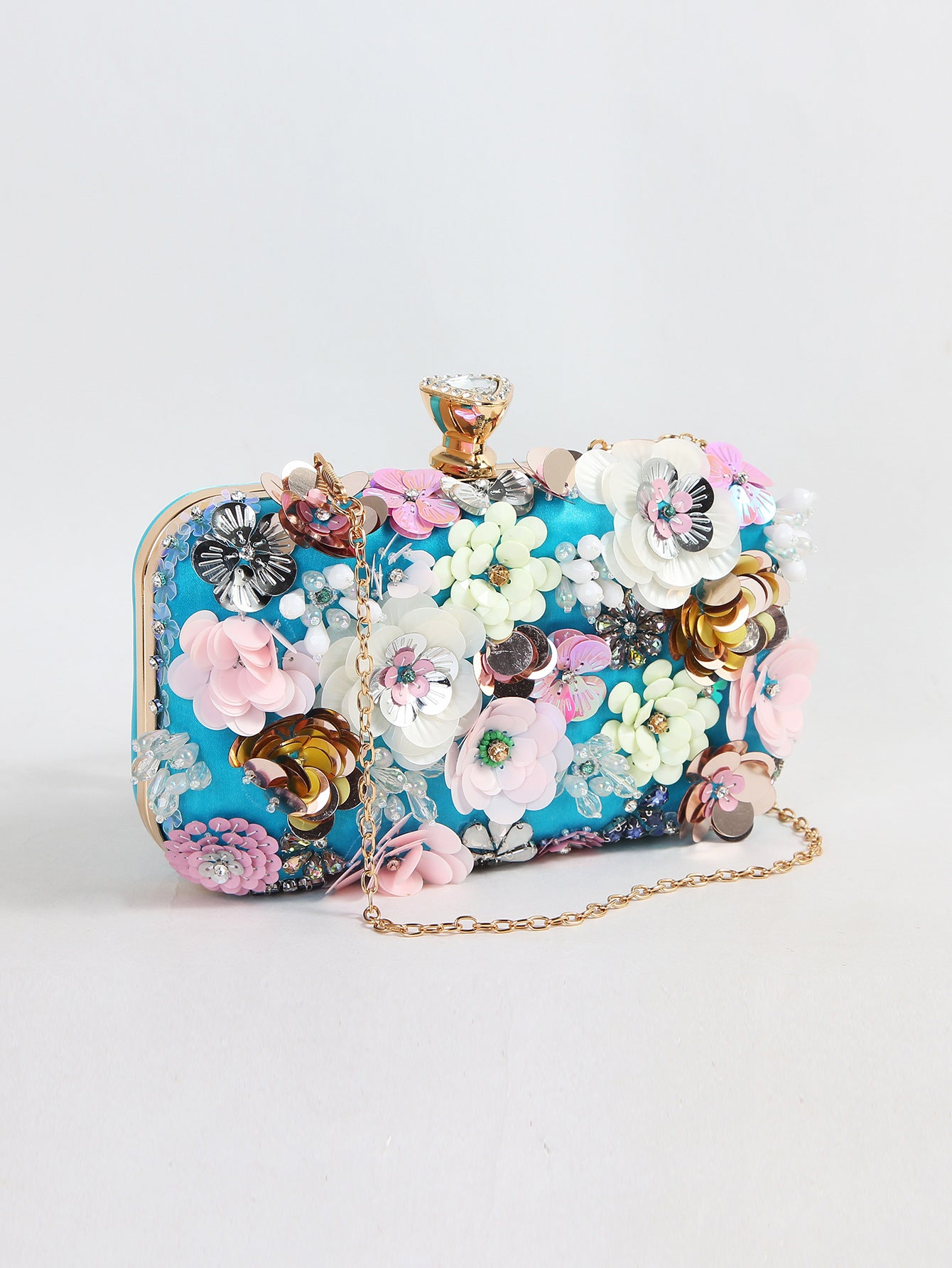 Women's Dinner Hand Embroidered Flower Beaded Banquet Wedding Evening Bags