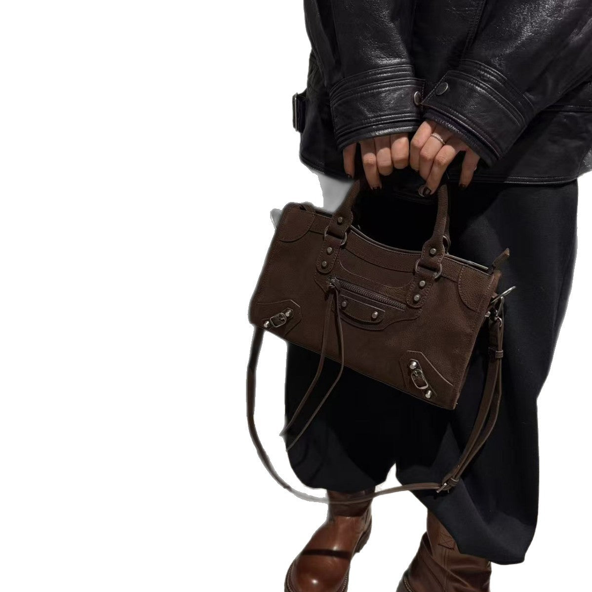 Retro Frosted Leather Motorcycle Female Commuting Fashion Bags