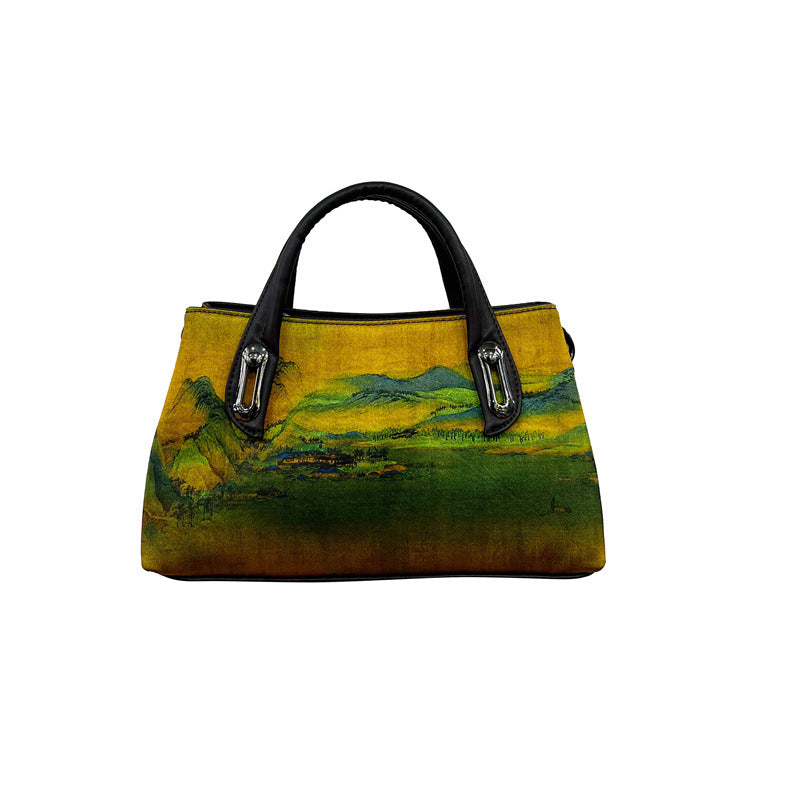 Women's Style Ink Painting Cheongsam Retro Fashion Handbags