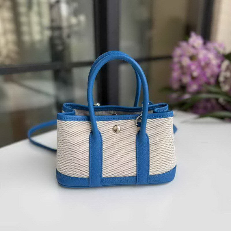 First Layer Cowhide Contrast Color Fashion Handbags