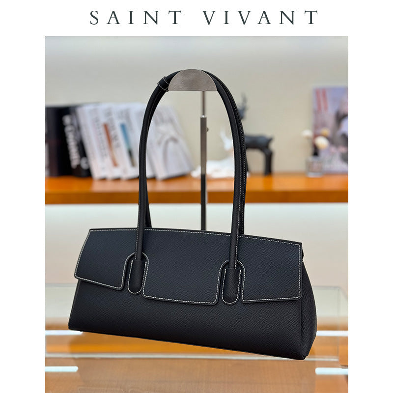 Women's Light Luxury Commuter Genuine Leather Underarm Shoulder Bags