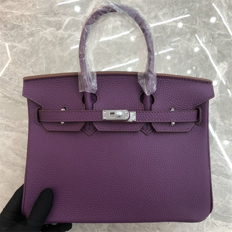 Women's Milkshake White Lychee Pattern First Layer Bags