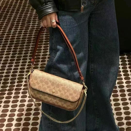 Women's Baguette Underarm Portable Chain Commuter Crossbody Bags