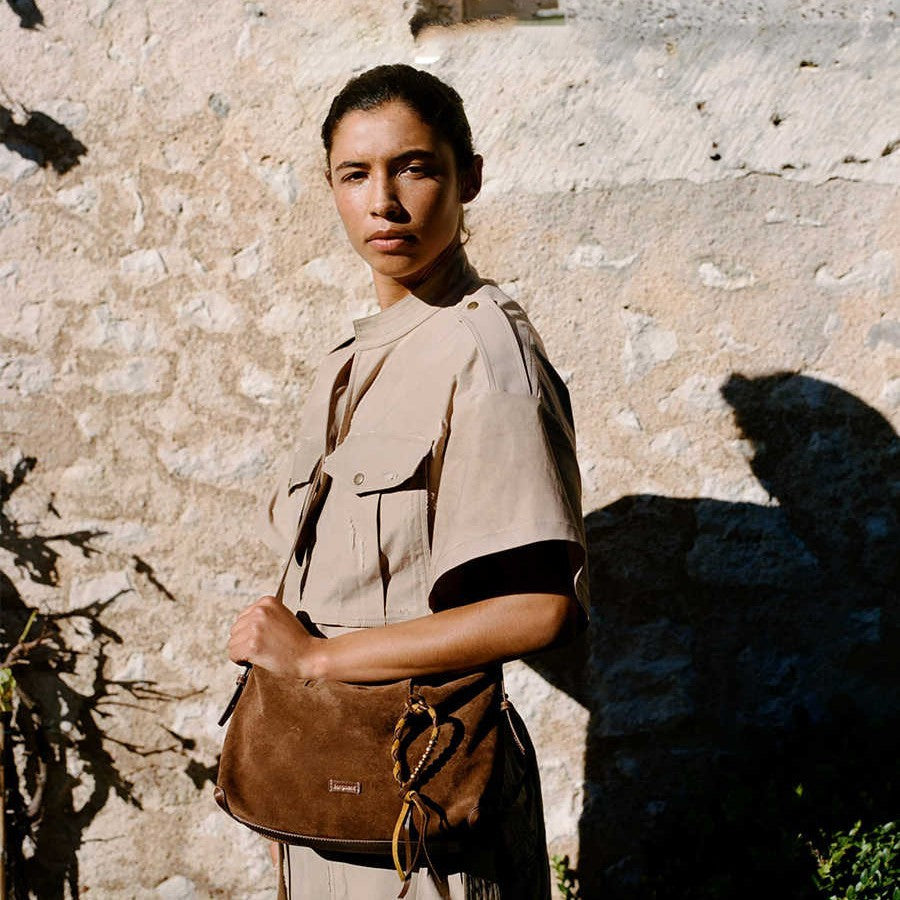 Women's Design Tracking Shallow Line Commuter Suede Shoulder Bags