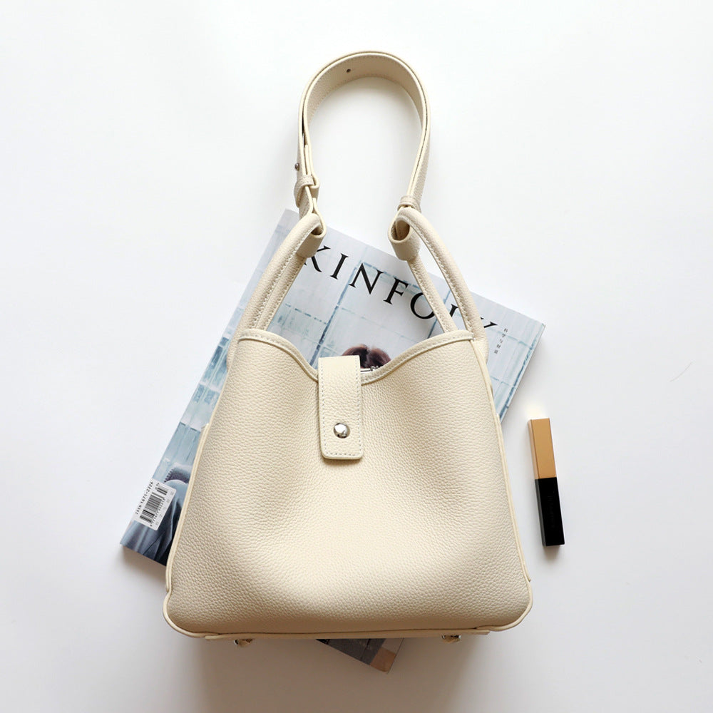 Women's First Layer Lychee Pattern Genuine Leather Vegetable Bags