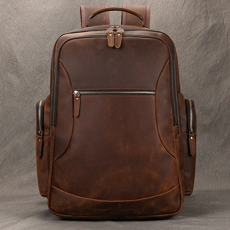 Men's Crazy Horse Leather Large Capacity Vintage Backpacks