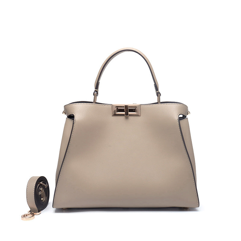 Women's Genuine Leather Professional Style Temperament Rotating Handbags