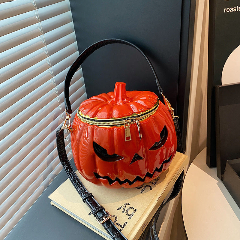 Women's Funny Simulation Pumpkin High-quality Halloween Portable Crossbody Bags