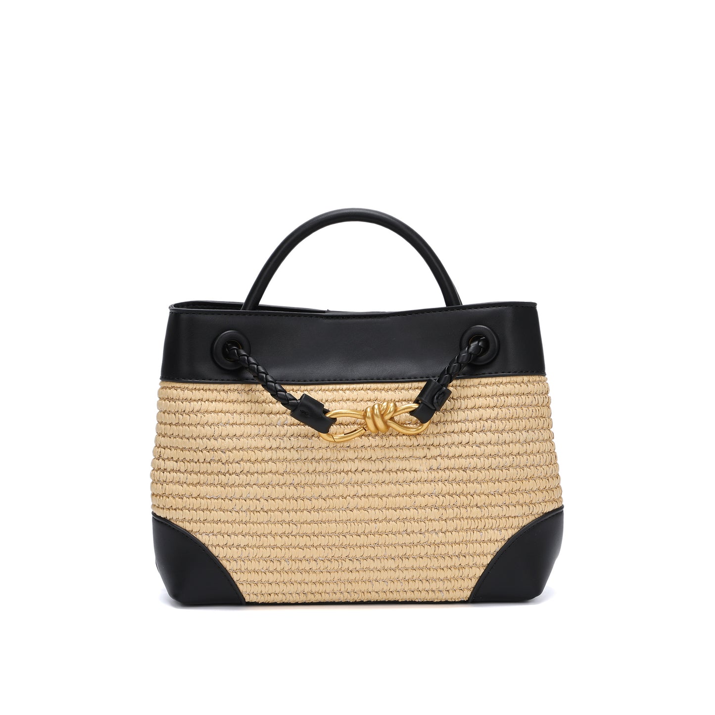 Trendy Golden Bow Woven Summer Versatile Handbags