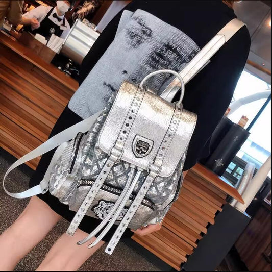 Women's Sequin Trendy Unique Versatile British Style Backpacks
