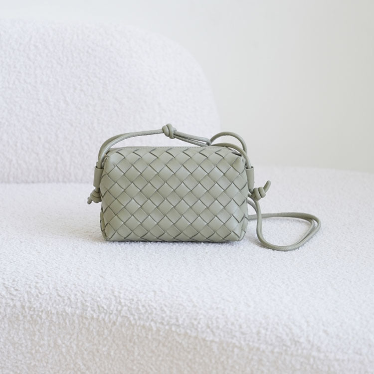 Sheepskin Inside Outside Leather Hand-woven Fashion Bags