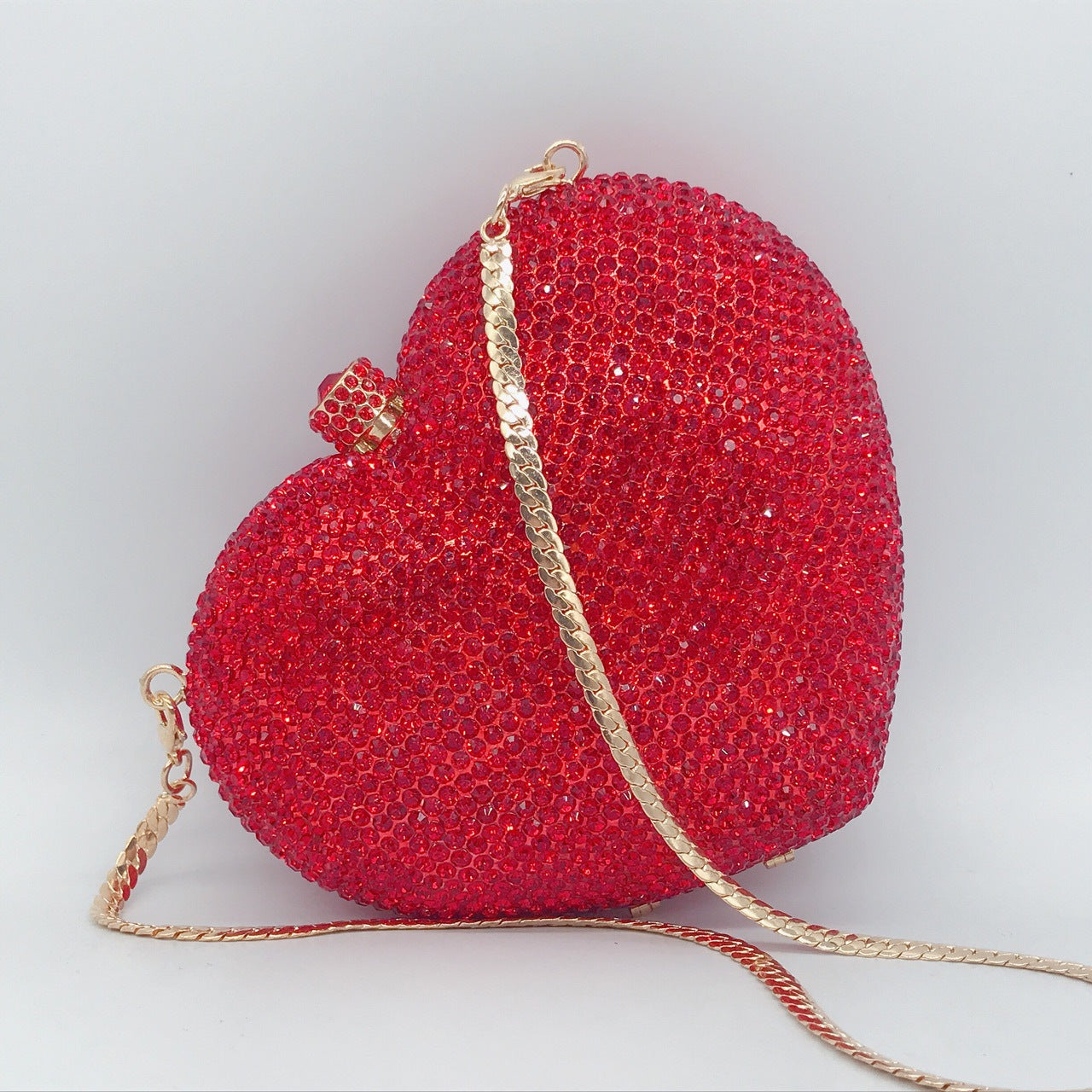 Women's Strictly Selected Heart-shaped Diamond Dinner Banquet Full Evening Bags
