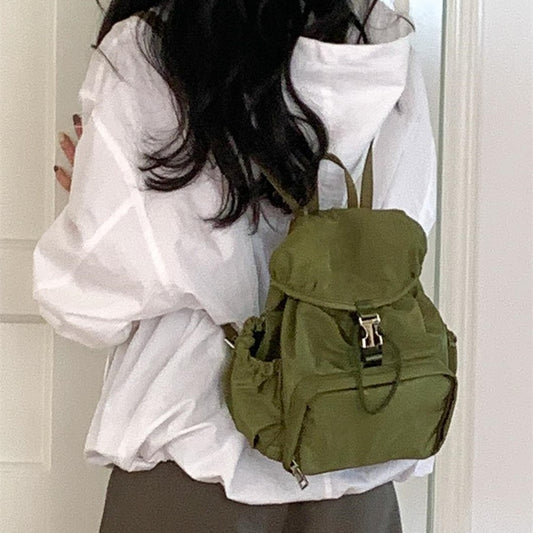 Simple Nylon Fashion Korean College Style Backpacks