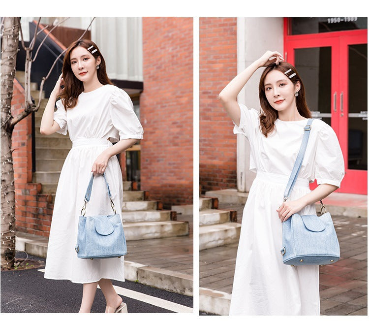 Women's Unique Graceful Denim Pocket Mummy Crossbody Bags