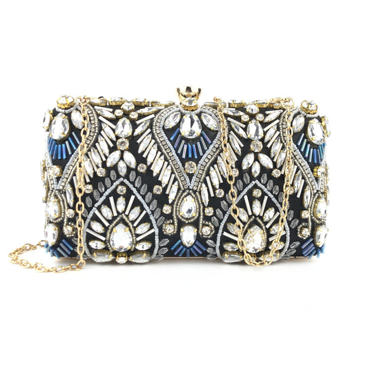 Pearl Embroidery Rhinestone Dress Banquet Clutch Evening Bags