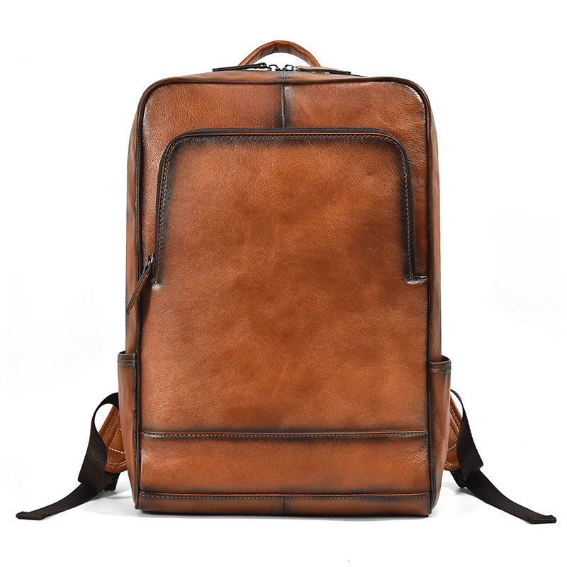 Classic Men's Simple Fashion Leather Cowhide Backpacks