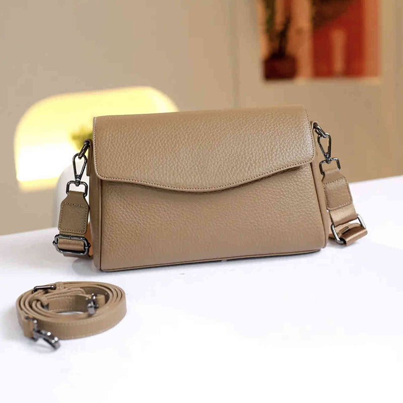Women's Simple Soft Leather Underarm Portable Crossbody Bags