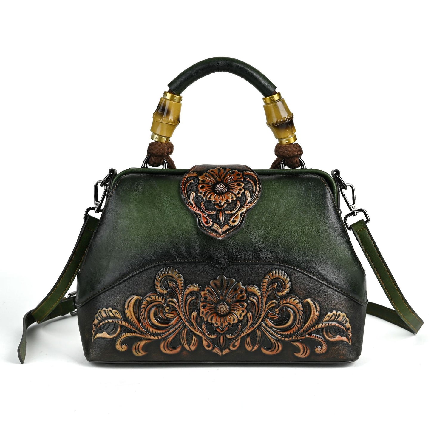 Women's Retro Embossed Hand-rub Color Clip Crossbody Bags