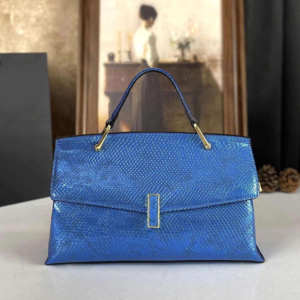 Mom Versatile High-grade Glossy Elegant Snake Pattern Handbags