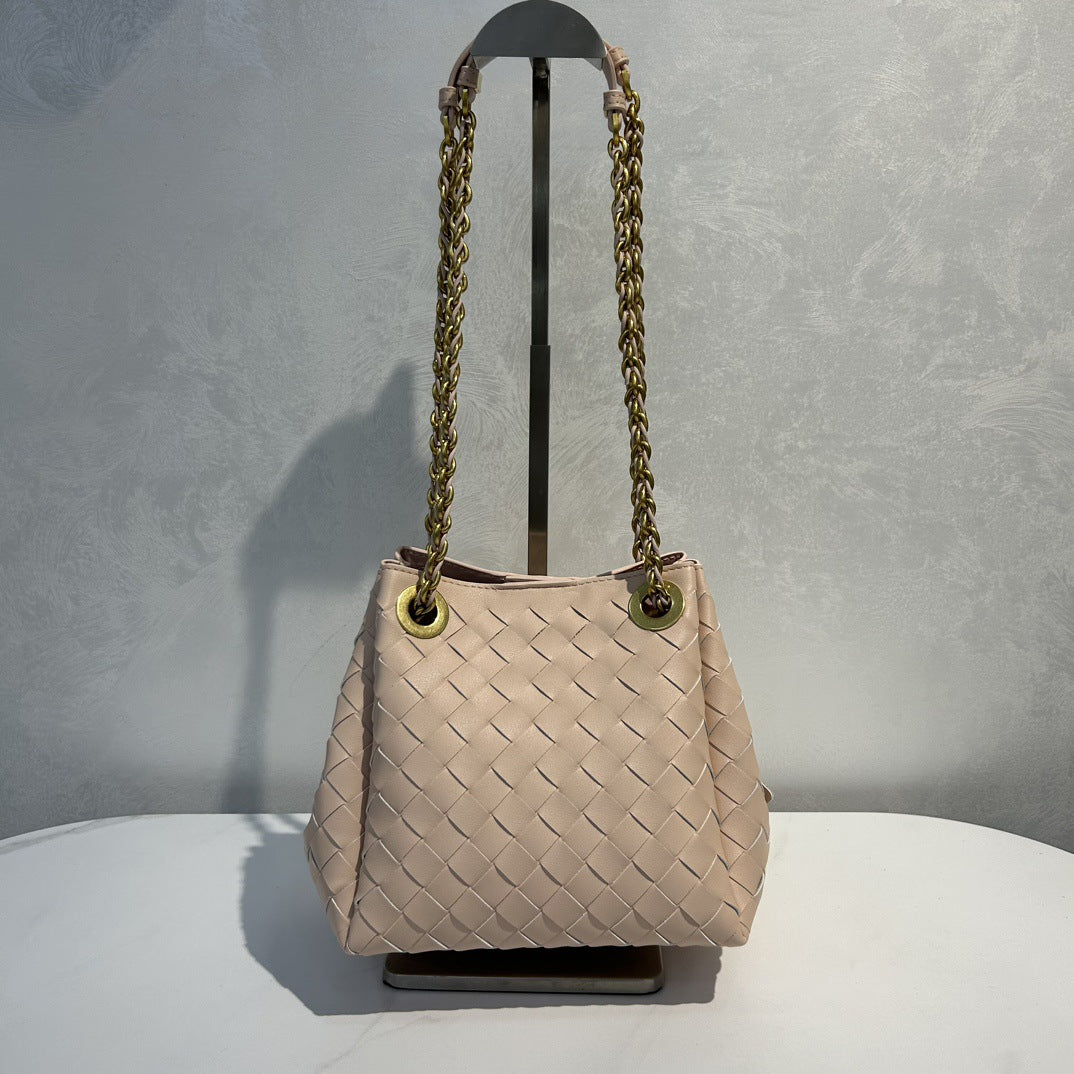 Women's Parachute Handmade Genuine Leather Woven Shoulder Bags