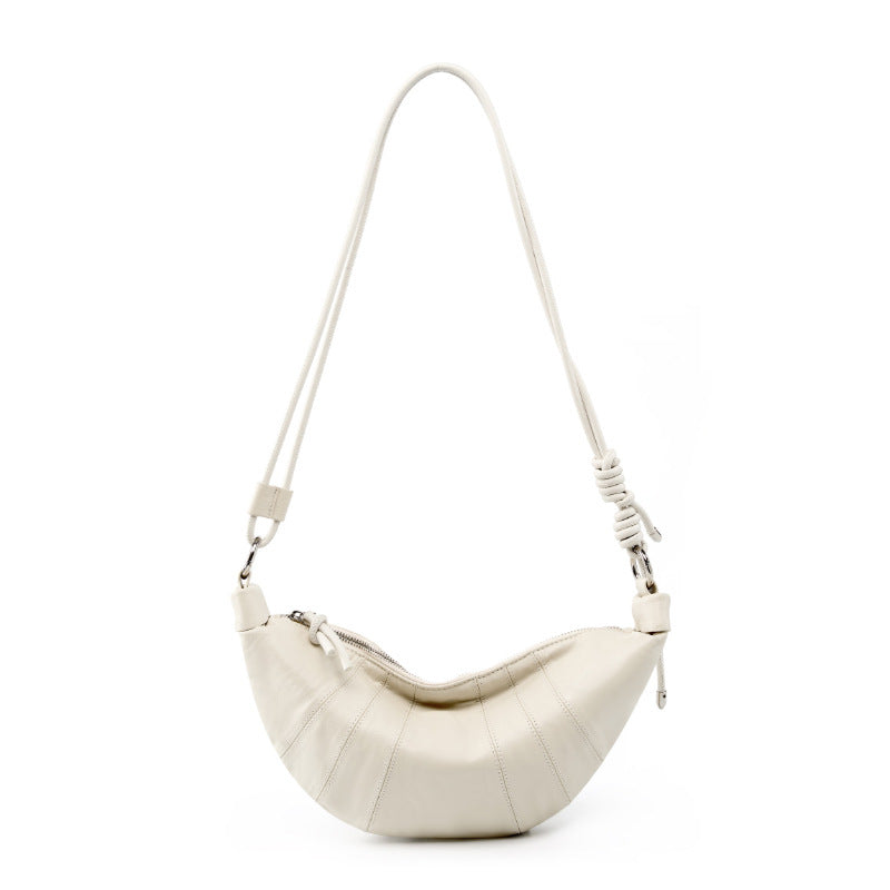 First Layer Cowhide Leather Genuine Croissant Crossbody Bags