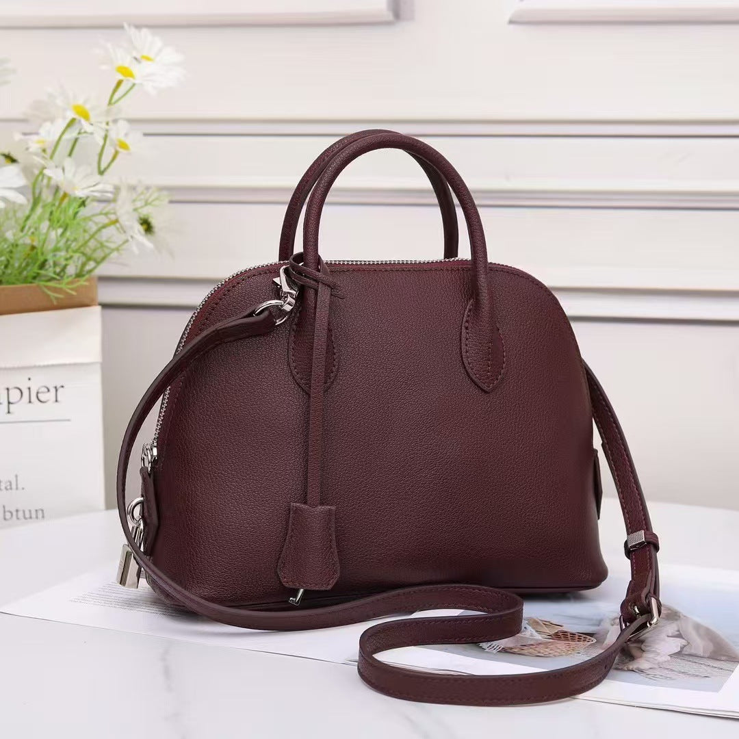 Women's Large Capacity Hand-held Top Layer Leather Bags