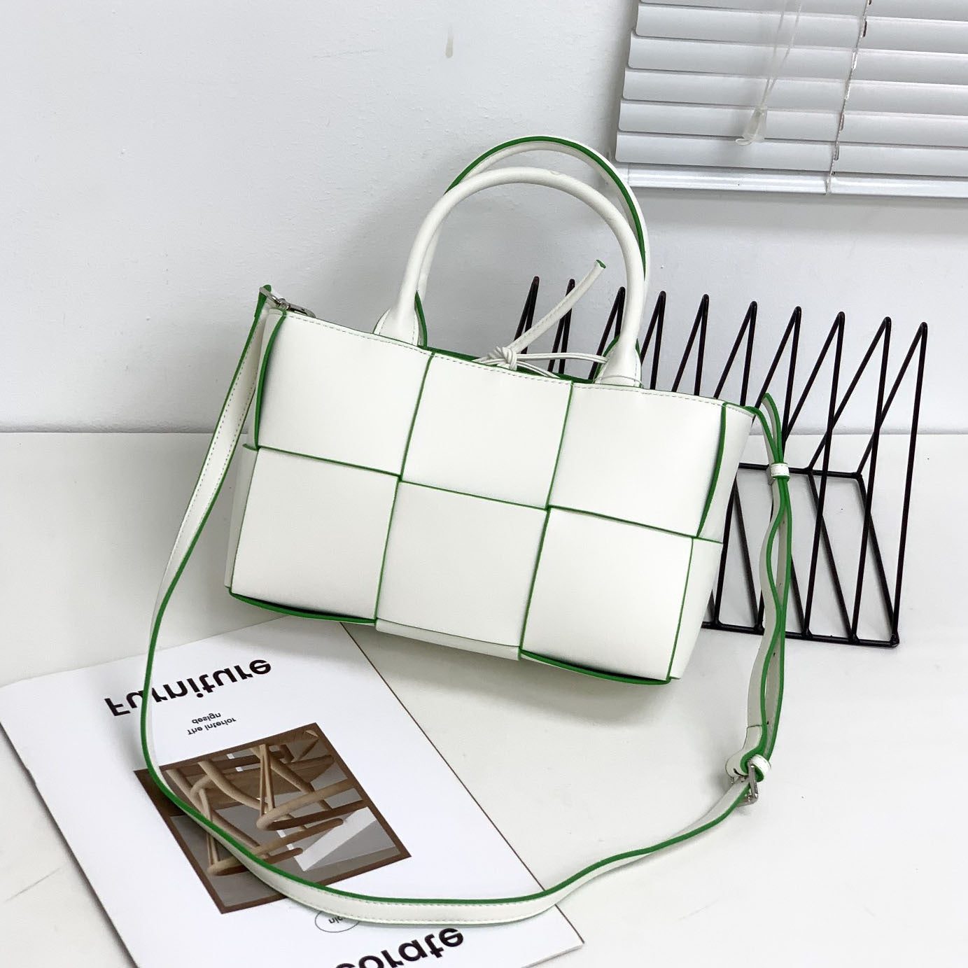 Cowhide Woven Genuine Leather Fashion Simple Tote Bags