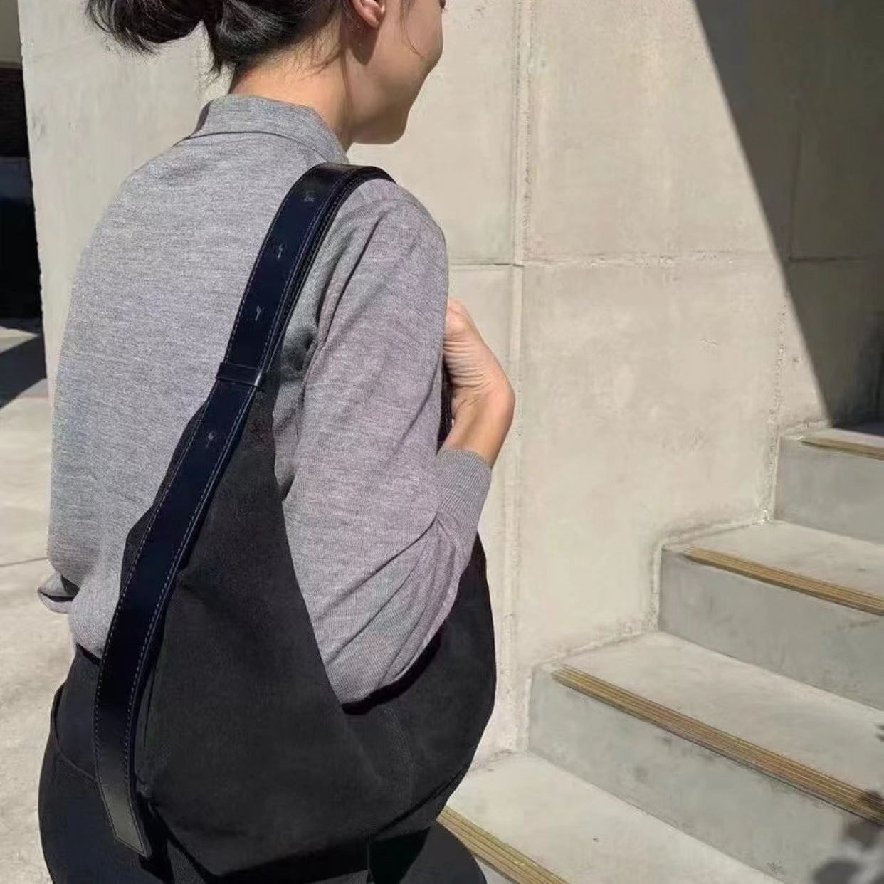 Women's Retro Leather Underarm Suede Dumpling Shoulder Bags