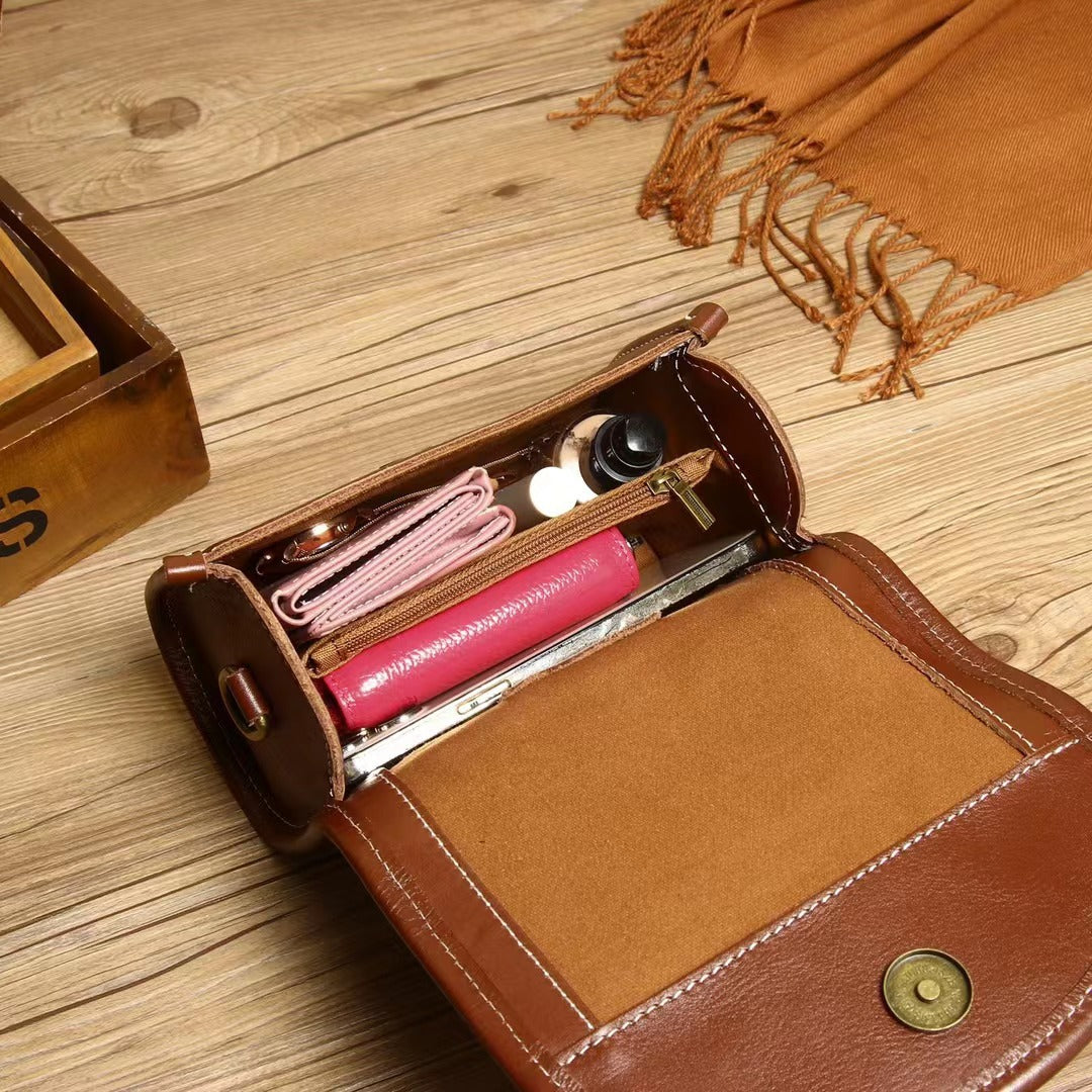 Women's Leather Soft Cowhide Vintage Top Layer Vegetable Shoulder Bags