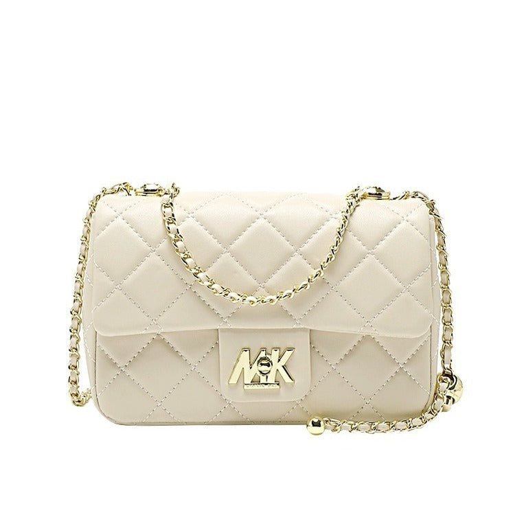 Women's Diamond Chain Genuine Leather Hand Bags
