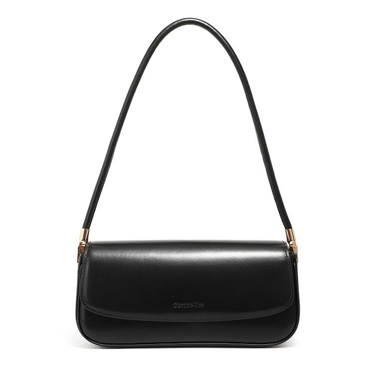 Women's Design Underarm Genuine Leather Baguette Crossbody Bags