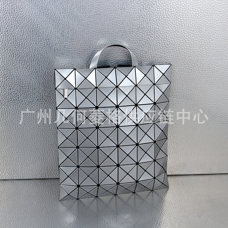 Women's & Men's & Geometric Rhombus Plaid Flat Computer Backpacks