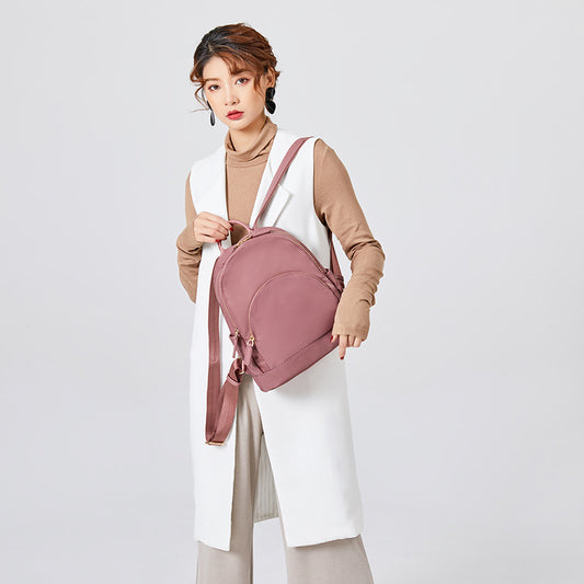 Women's Korean Trendy Solid Color Simple Waterproof Backpacks