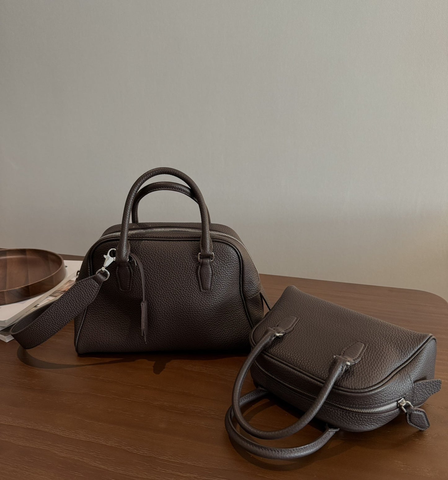 Women's First Layer Cowhide Bowling High Quality Crossbody Bags