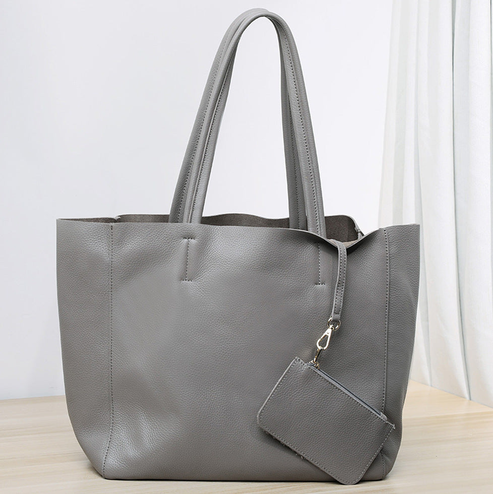 Capacity Commuter Mummy Shopping Cowhide Big Shoulder Bags
