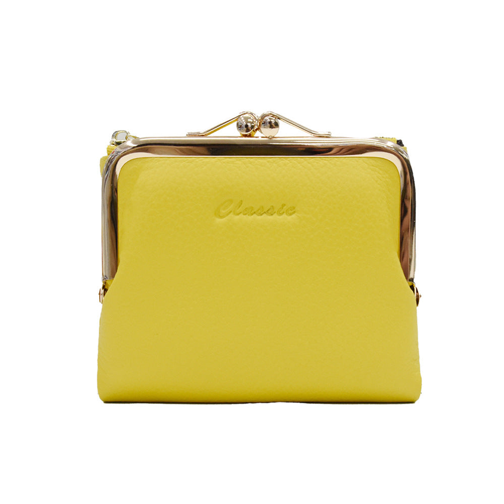 Women's Fashion Genuine Leather Multiple Slots Short Ladies Wallets