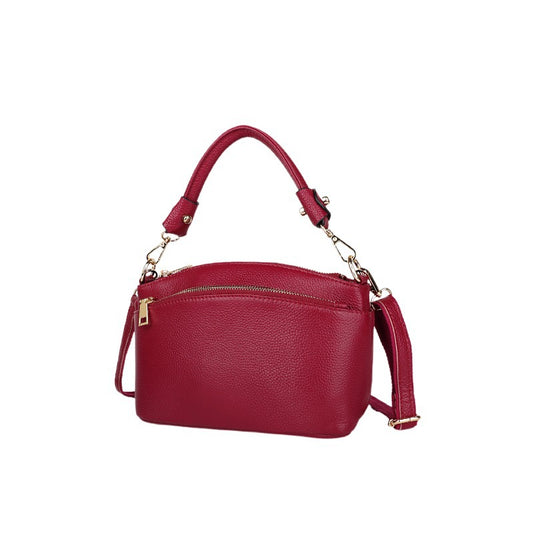 Women's Layer Cowhide Leather Fashion Shell Clear Crossbody Bags